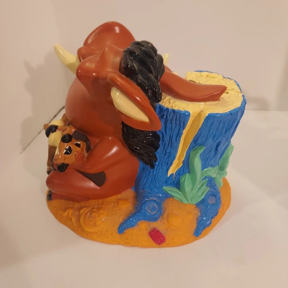 Vintage 1990's Disney The Lion King Timon and Pumbaa Plastic Coin/Piggy Bank - Picture 3 of 6